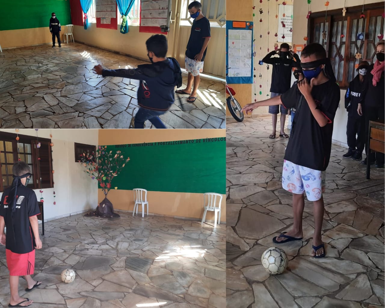 Serviço de Convivência e Fortalecimento de Vínculos núcleo do Jardim Luiza realiza uma simulação de futebol paraolímpico.